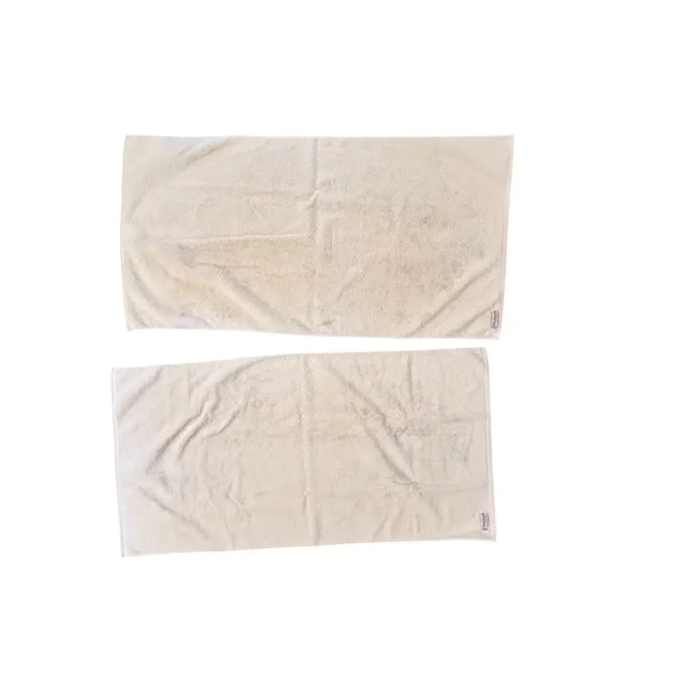 Vintage 70s 80s Cannon Royal Family Bath Towels Pink Floral Cream Green Cottage